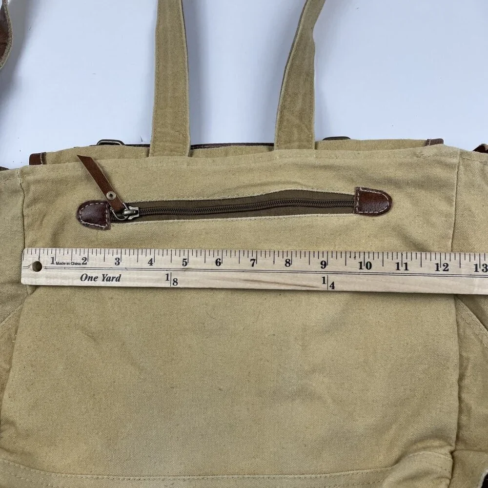 Myra Bag Backpack Boulangerie Paris Front Clip Top Handle Crossbody Canvas